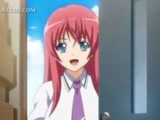 Telanjang inviting anime si rambut merah dalam tegar anime adegan