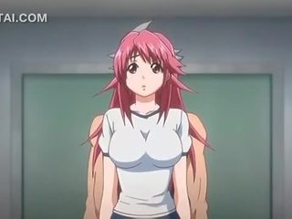 Merah jambu berambut anime enchantress faraj fucked terhadap yang