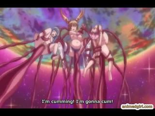 Göwreli anime deity tutulan and gangbanged by tentacles