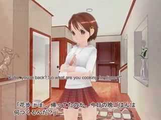 Innocent anime sweetie showing undies ýubkasyny jyklamak