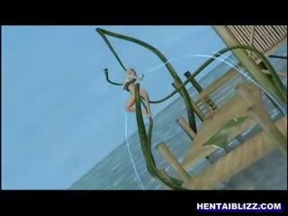 3d animé dessin animé salope rude baisée par serpent monstre