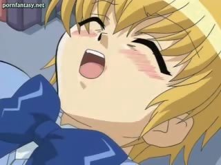 Anime Blondy Gets Pussy Dildoed And Fucked