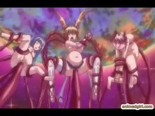 Göwreli anime diva tutulan and gangbanged by tentacles