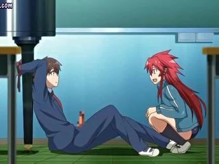 Rødhårete anime suger to hardt dong