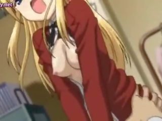 Blond anime mademoiselle naudib suur hammer
