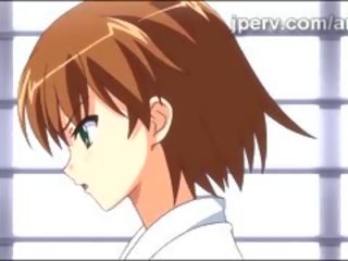 Attractive bonita anime jovem grávida fica forçado por middle-aged perv