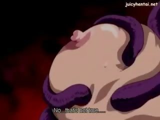 Susieta į viršų anime stumiami iki tentacles