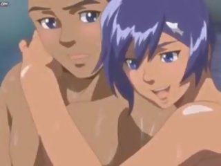 Anime abspritzen ein phallus mit sie brüste