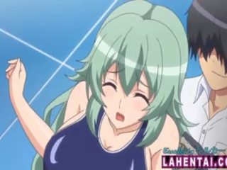 Hentai stunner In Swimsuit Gets Fingered And Analed