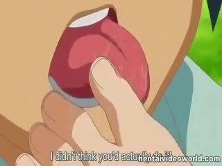 Foot jimat and bukkake in hentai movie
