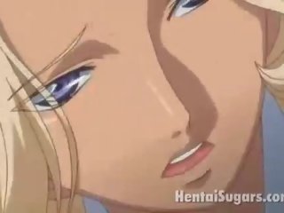 Heavenly hentai blondinė prikaltas į as šikna