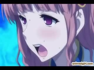 Cudowne japońskie anime lassie grupowe i na twarz sperma
