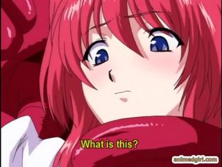 Vöröshajú anime nagyszerű képzett allhole által tentacles