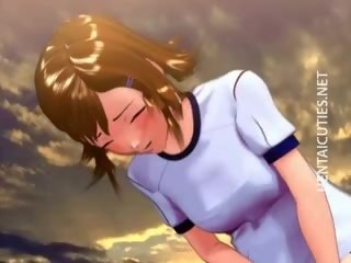 Bewitching 3d anime característica fica fodido ao ar livre
