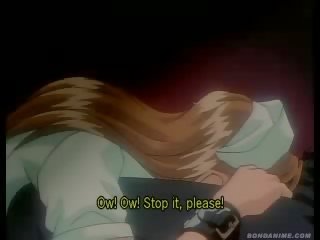 Manga lassie on the ground getting kicked in the head by shoe heel