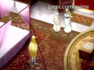 Glorious ξωτικό πριγκίπισσα βιδωθεί με δέσμη του πλοκάμια σε hentai vid