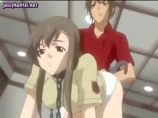 Anime enchantress enjoys a anal dildo
