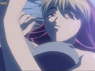 Blondinė anime nimfomanai trunka didžiulis velenas