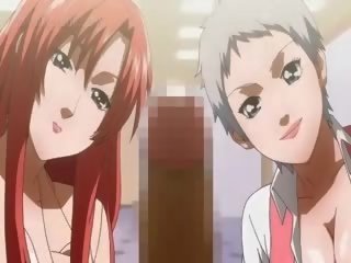 Slutty anime goddess seducing tinedyer kaakit-akit na lalake para pangtatluhang pagtatalik