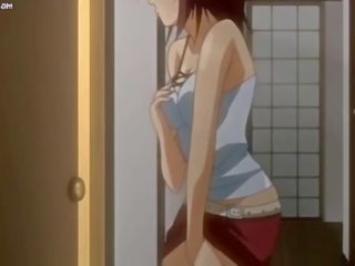 Anime adolescent makakakuha ng a pulutong ng jizzload