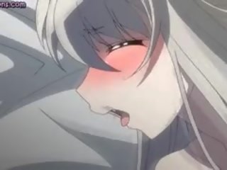 Seksueel aroused anime vriendin jerks groot johnson