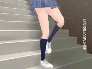 Adorable 3D Anime schoolgirl Have A Wet Dream