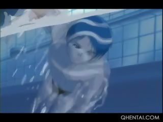 Hentai enchantress en grande tetitas consigue perra follada perrito por la piscina