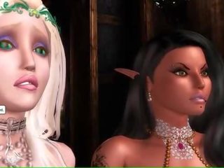 Captivating animated elf with huge melons