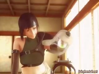Tied up animated seductress gets drilled by a member