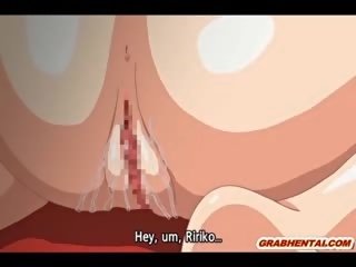 Japoneze hentai i shkëlqyer treshe qirje