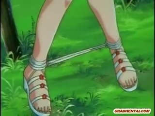 Anime sweetheart gets squeezed her süýji emjekler and hard poked
