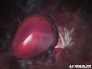 Tatlong-dimensiyonal manika makakakuha ng fucked sa pamamagitan ng tentacles