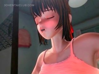 Marvelous desiring hentai young woman nailing herself with a dildo