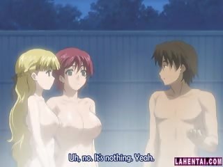 Two Hentai Babes Gets Fucked In Threesome Outdoors