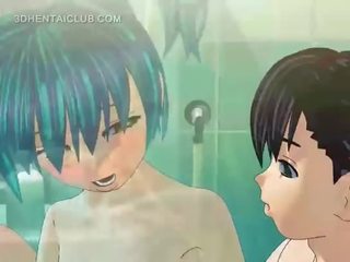 Anime x rated filem patung mendapat fucked baik dalam mandi