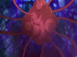 Pinkhead lassie rammed sa pamamagitan ng mahalay tentacles