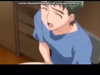 Animen tonårs husmor prepares kul fan i säng