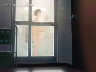 Hentai anime likainen elokuva nukke saa perseestä hyvä sisään suihku