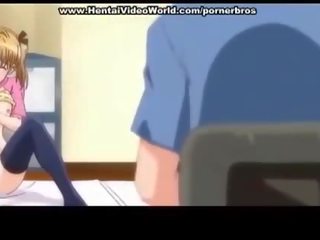 Anime paauglys mergina produces malonumas šūdas į lova