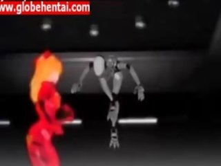 Remaja animasi animasi pornografi keindahan mendapat robot tetesan sperma