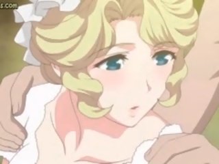 Anime pokojówka targanie putz z jej ogromny cycuszki