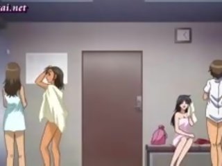 Wild anime leraar geniet een peter