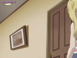 Slutty anime blondýnka s velký kozičky