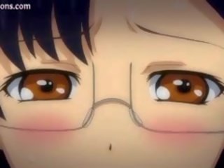 Anime su akiniai gauna pyzda eated