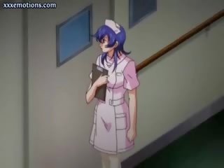 Anime verpleegster kuiken krijgt kwak