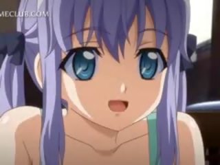 Shy Anime Doll In Apron Jumping Craving shaft In Bed