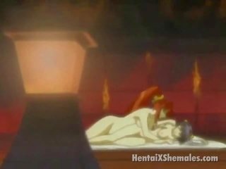 Puszczalska anime sheboys lizanie ich tongues i zrobienie miłość w sypialnia