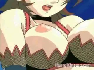 Red haired anime tilki in sensational lingeria getting pink nipps teased by her friend