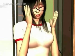 Simpatiska anime jauns sieviete sapņo no a stiprs orgasms
