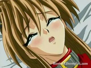 Beguiling manga she male licking a sweetheart`s cilik singing